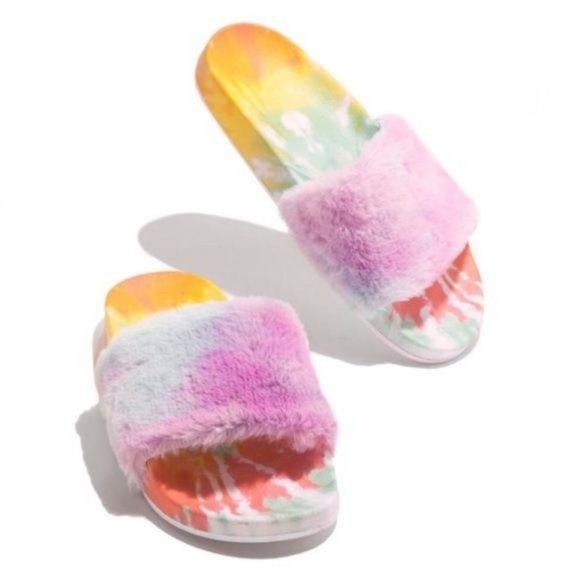 Shoes - Cozy Tie Dye Slides